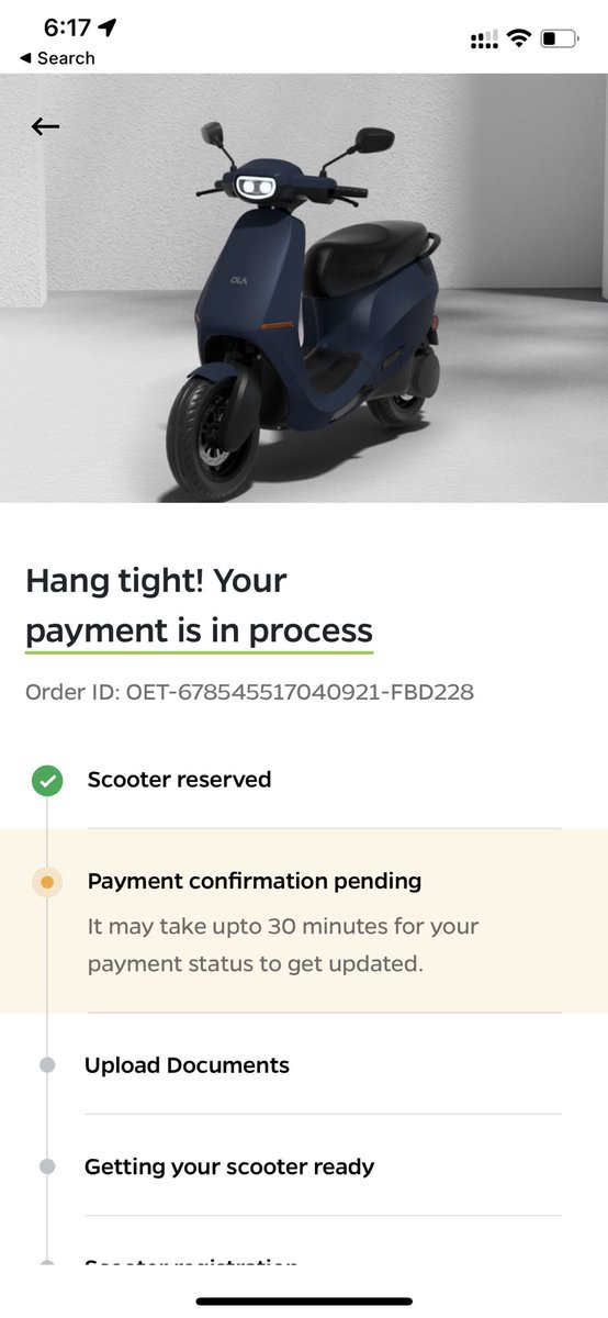 Rahulf2021's tweet photo. @OlaElectric @bhash No update on payment issue for over a week after writing to support@olaelectric.com I had an issue making balance payment during the mMarch cycle and the app shows payment confirmation pending ever since. Kindly help with the issue at the earliest. https://t.co/reBlyHa4u9