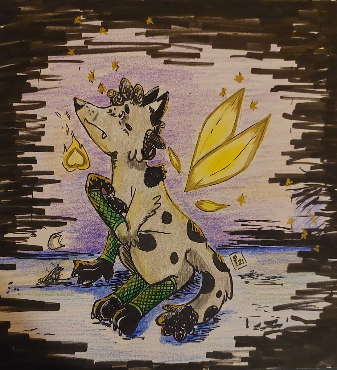 sombrashibe's tweet image. Fraida when she first gets dropped in the Dark World vs near the end of her journey. Spoilers: she does end up repairing a "lost toy" and brings them home. PERSEVERANCE is strange. Almost as powerful as DETERMINATION. I still need to make more art of her. 
#DELTARUNE #lesserdog