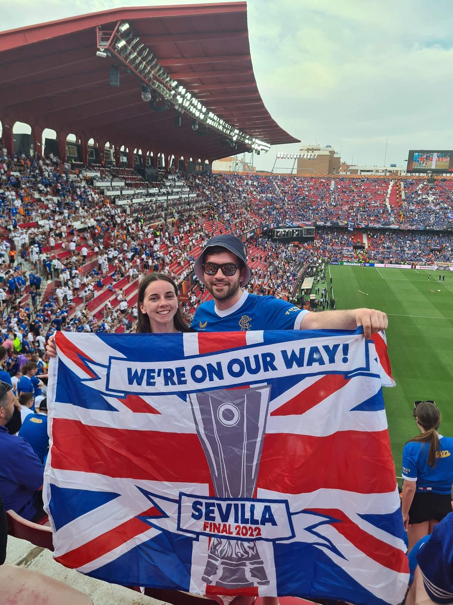 Lauren_todd01's tweet photo. Not the result we were hoping for, these memories will stay with me forever 🇬🇧🍻 Proud of our boys💙 @RangersFC https://t.co/q9WQJmS81b