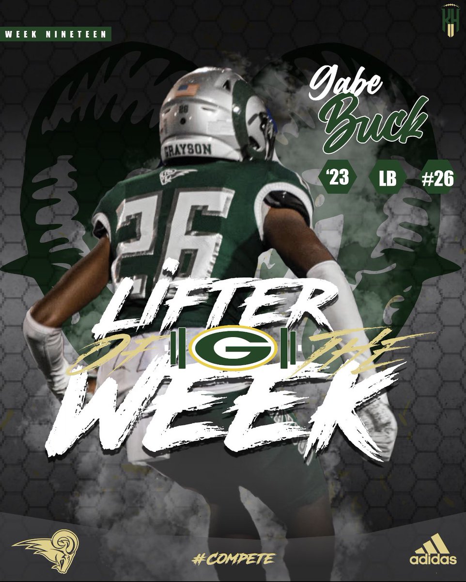 Grayson Rams S&C (@ramsfbstrength) on Twitter photo S/O to our 4th Period Lifter of the Week: <a href="/GabeBuck2023/">Gabe Buck</a> #RamStrength #GVE <a href="/Mathis_Strength/">Nate Mathis</a> @CarterRamsFB <a href="/Coach_FredM/">Coach Fred</a> <a href="/grayson_fb/">Grayson Football</a> <a href="/RamsFBrecruits/">@RamsFBrecruiting</a> <a href="/CoachTuftsJr/">Coach Leander Tufts</a> S/O to our 4th Period Lifter of the Week: <a href="/GabeBuck2023/">Gabe Buck</a> #RamStrength #GVE <a href="/Mathis_Strength/">Nate Mathis</a> @CarterRamsFB <a href="/Coach_FredM/">Coach Fred</a> <a href="/grayson_fb/">Grayson Football</a> <a href="/RamsFBrecruits/">@RamsFBrecruiting</a> <a href="/CoachTuftsJr/">Coach Leander Tufts</a>