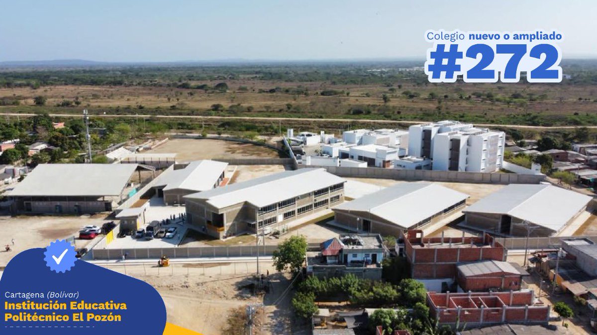 IvanDuque's tweet photo. En nuestro Gobierno la #Equidad también se construye a través de la infraestructura educativa. Nos alegra contarle a los colombianos que hoy entregamos una nueva institución a los niños y jóvenes de Cartagena, se trata de la IE El Pozón, que beneficia a más de 960 estudiantes https://t.co/ez8ktBZTVd