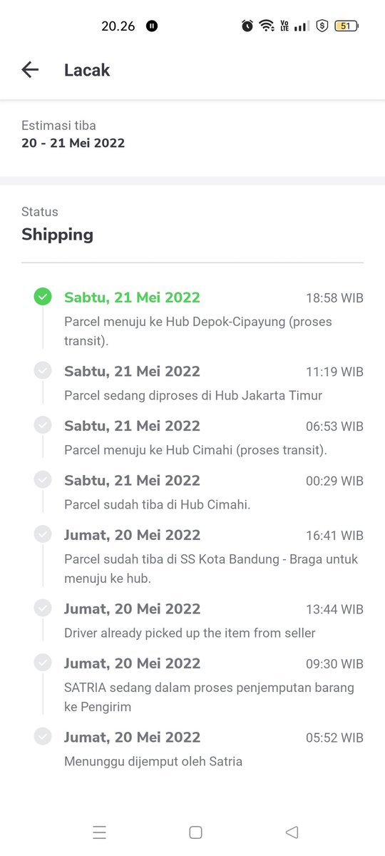 moRine_L's tweet photo. @anteraja_id , service next day, perkiraan sampai 20-21 mei jam 20. Jam 7, status masih aja transit. Ini alat kerja min, besok mau di pake
Cc @YLKI_ID https://t.co/NEVCsmrxwn