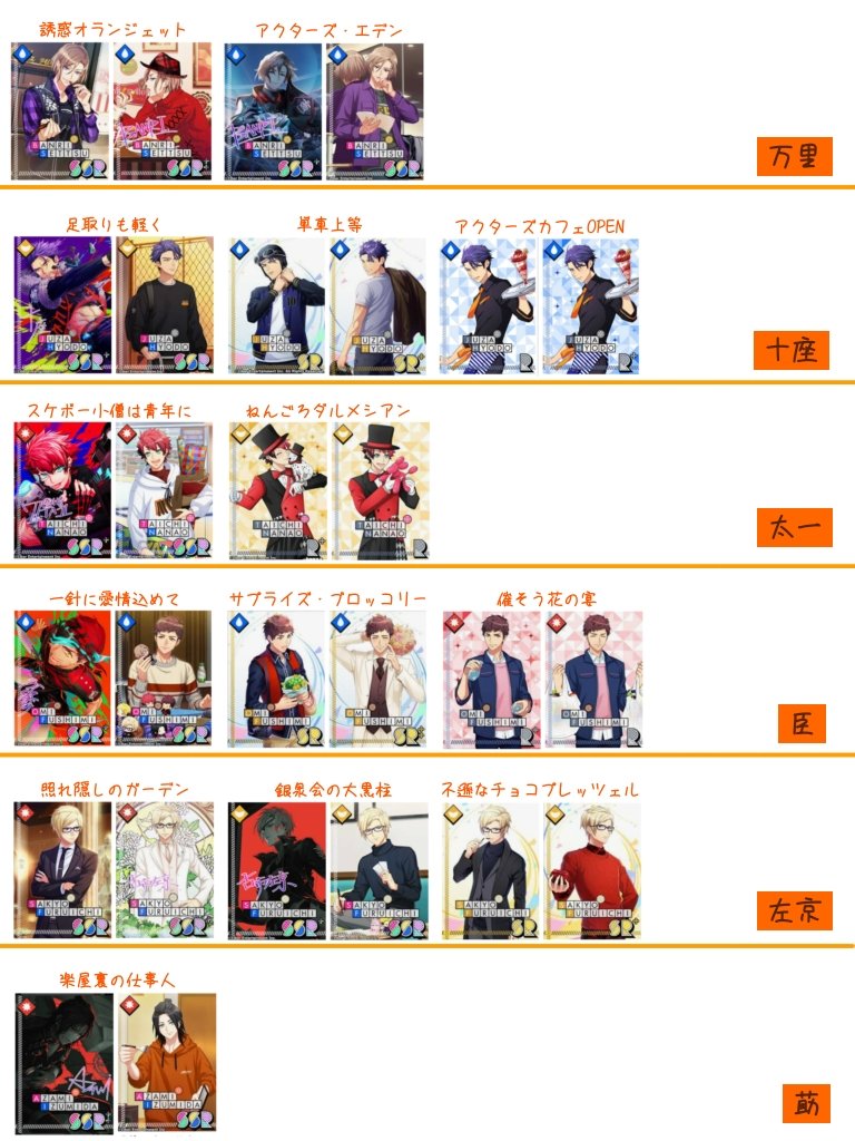 A3! カード類 A3!恒常追加カード一覧作った！参考にどうぞ！ ⚠️これにプラスLast