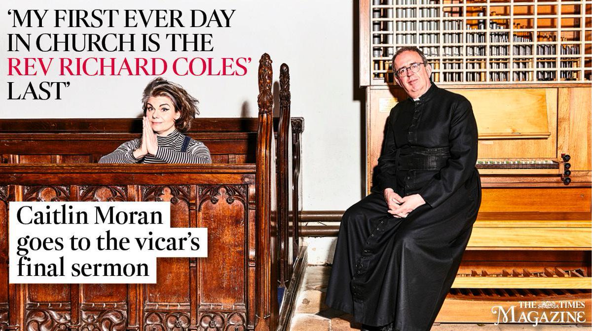 TimesMagazine's tweet photo. In 2019, @RevRichardColes’ partner, David, died following a battle with alcoholism. Now, disillusioned with the Church of England, Britain’s favourite vicar is retiring. @CaitlinMoran goes to his final sermon.

https://t.co/huhuV1biuu 
#richardcoles #caitlinmoran https://t.co/YyIpAtsXP2