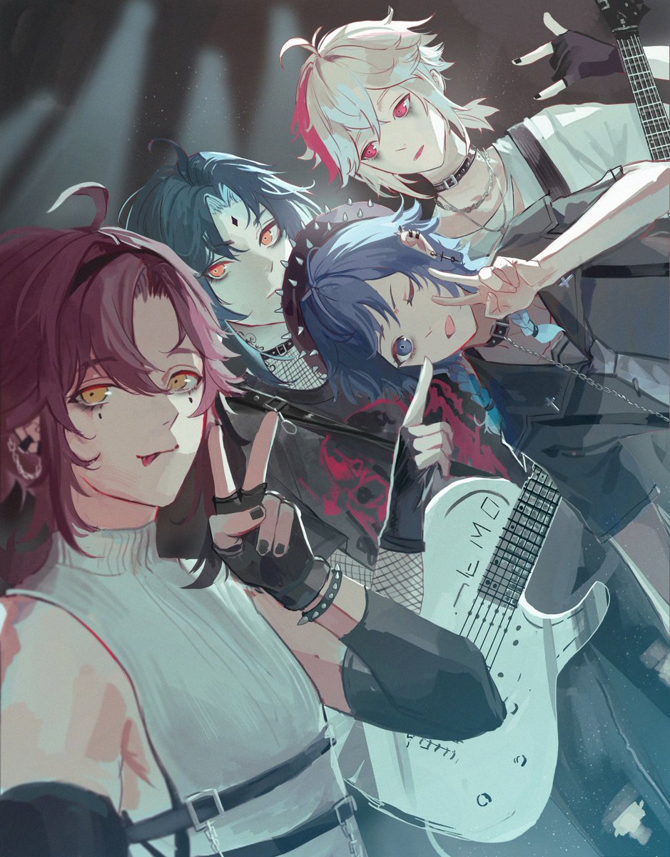 lumi250's tweet photo. an emo band 👽 
#GenshinImpact #原神 
#Kazuha #XIAO #venti #heizhou https://t.co/qoYRThI5C7