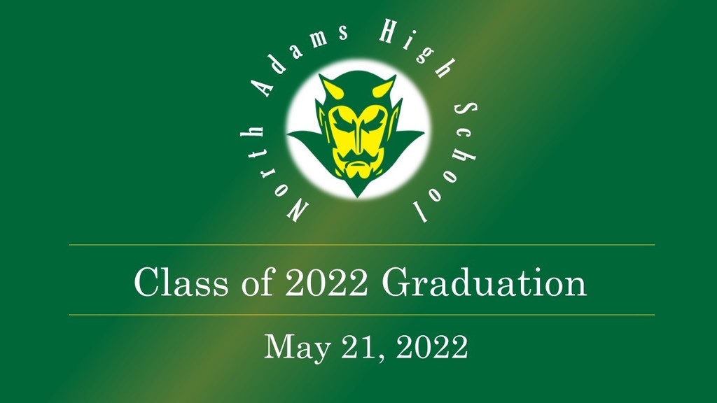 Join us at 4 pm for the live stream of the 2022 Graduation Ceremony for North Adams High School.  You can watch it on the district YouTube Channel youtu.be/MoNDqBLFCV4