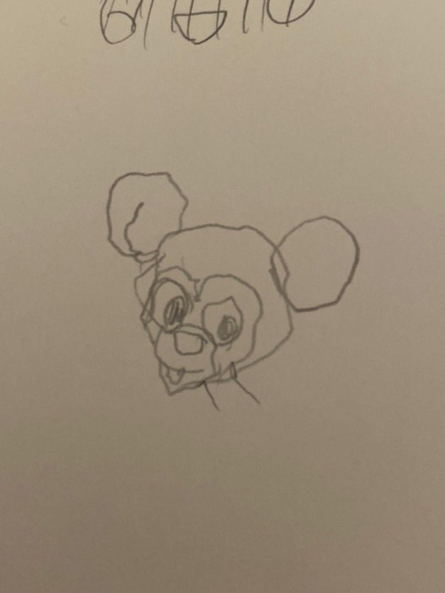 Bombhamster's tweet photo. 友人の描いたミッキー https://t.co/OTDZJrgvGq
