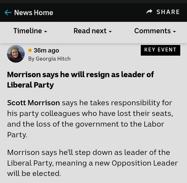 Big "you can't fire me, I quit!" vibes here.
See ya <a href="/ScottMorrisonMP/">Not ScoMo</a> #AusPol2022 #AusPol #fired <a href="/GeorgiaHitch/">Georgia Hitch</a>