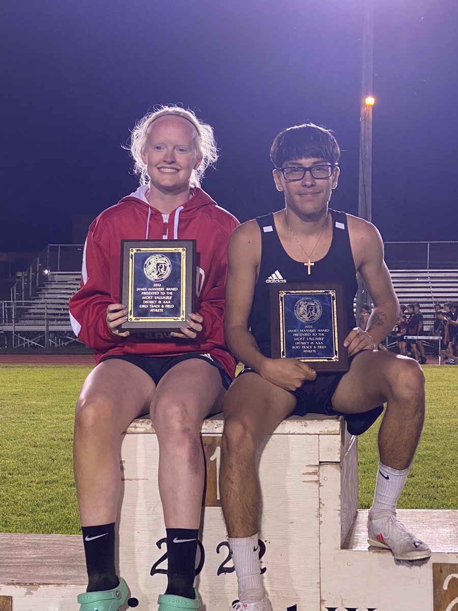 Congratulations to Bradford High’s Manny Diaz and Abbie Nuzzo, who each won the James Manners Award at Friday’s District 9 Class 3A track and field championships.

Diaz won the boys award and Nuzzo won the girls as top point-scorers at the meet.