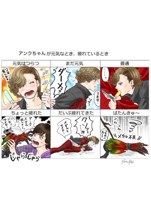 元気なアンクちゃん⇒バタンキュー 