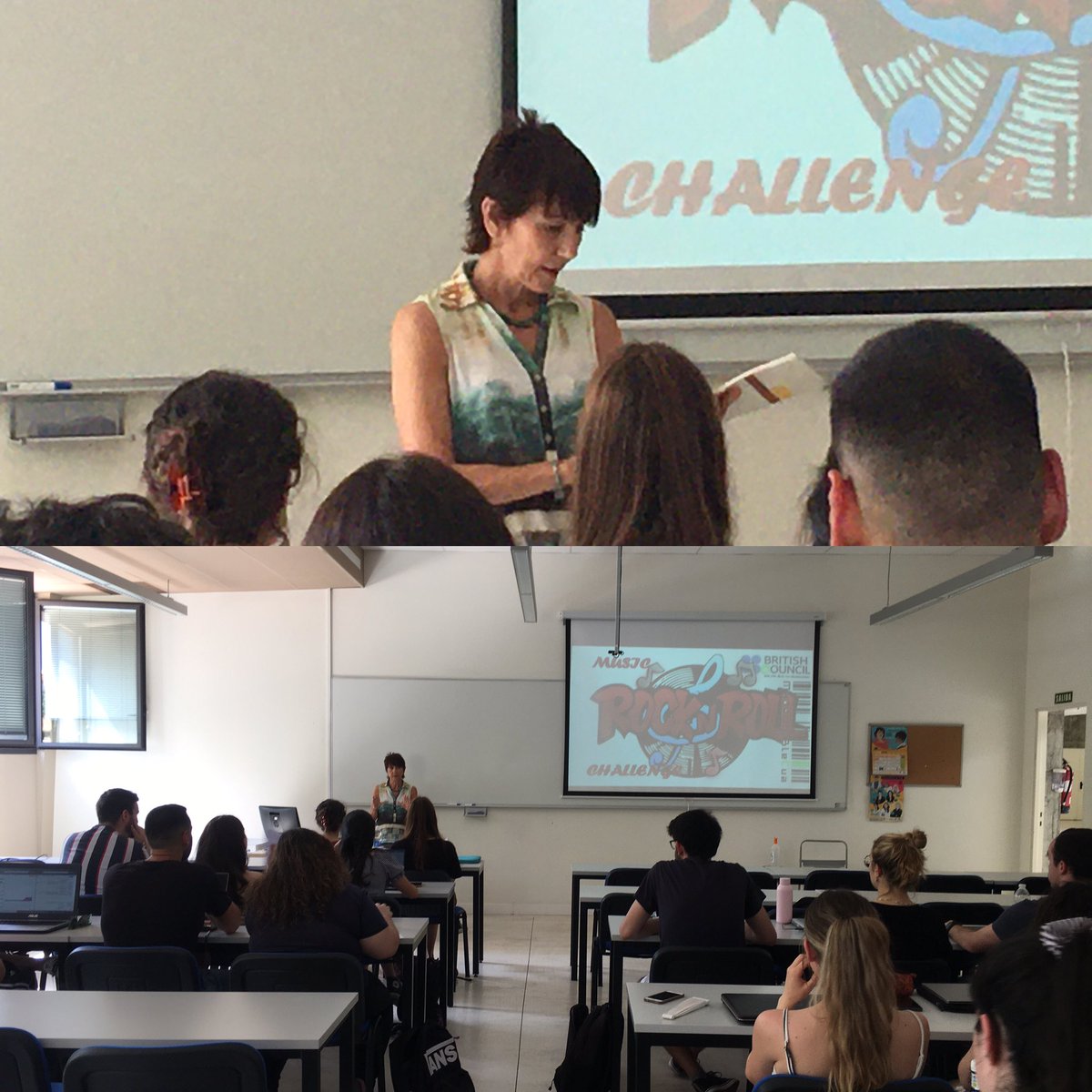 Music Challenge, proyecto de secundaria (IES.Blecua, dpto Inglés)que inspira a estudiantes del Máster de educación en la universidad de Zaragoza. Es un placer escuchar a Amparo Bajo y descubrir cómo un proyecto que nació en 1994 ha evolucionado y sigue hoy vigente en el aula.