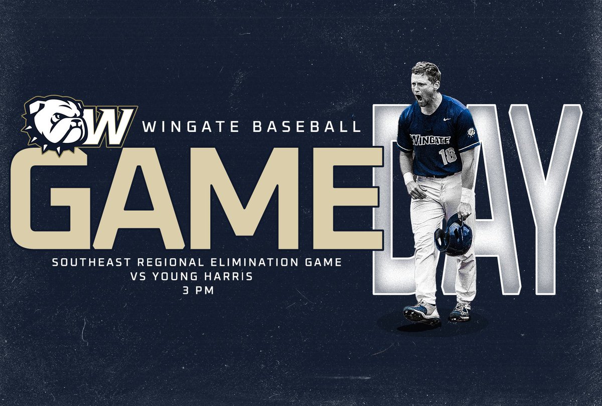 GAMEDAY for @WingateBaseball ⚾️!!

🆚 @YHCAthletics
📍 Wingate, NC
⏰ 3 PM (NCAA Regionals)
📽️ bit.ly/WatchWingate
📊 bit.ly/WUBSBLiveStats
📰 bit.ly/GameDay5-21-22

#OneDog #WUBSB