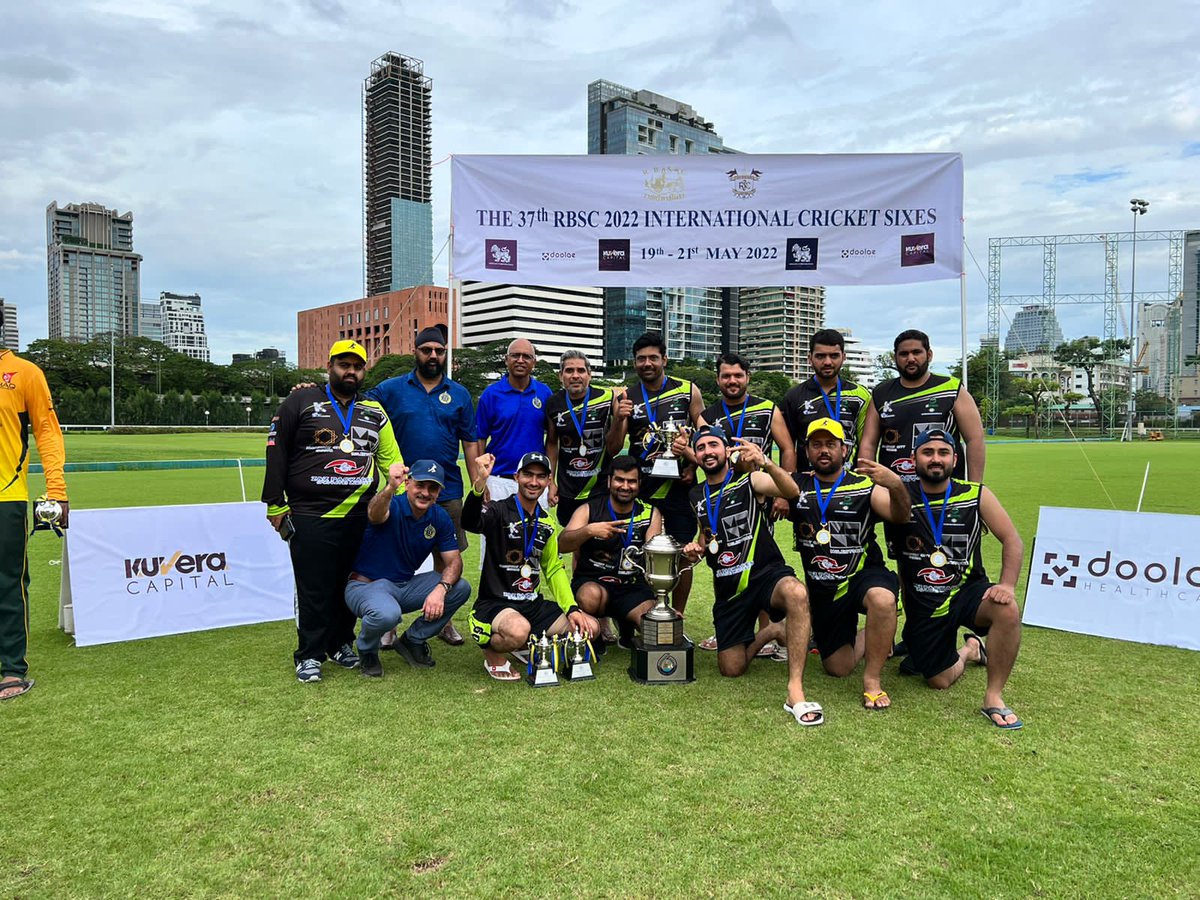 DSBcricket's tweet photo. The Champions Of RBSC International Sixes in A1 Greens From Pakistan ππ΅π°
Alhumdulillah π
#a1Greens #a1salon #bangkoksupersixes #rbsc #thailand #cricket #MetaSports
#metamorphd https://t.co/0V4Gvvydvy
