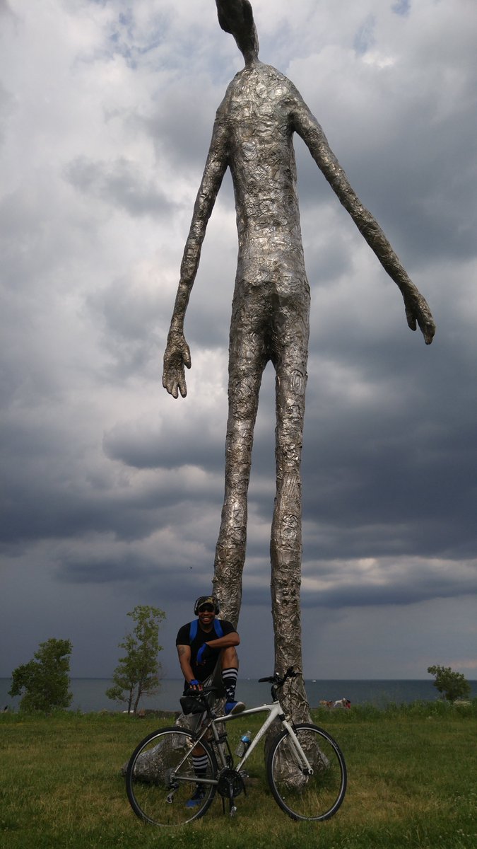 MikesMoneyClass's tweet photo. This art is called Cabbage Palm on Lake Shore Drive in Chicago. I had a random stranger take this pic while biking in summer 2019. #Chicago #ArtistOnTwitter #publicart #bicycle #lakeshoredrive #cabbagepalm #SaturdayVibes https://t.co/YTQgLFuOHx