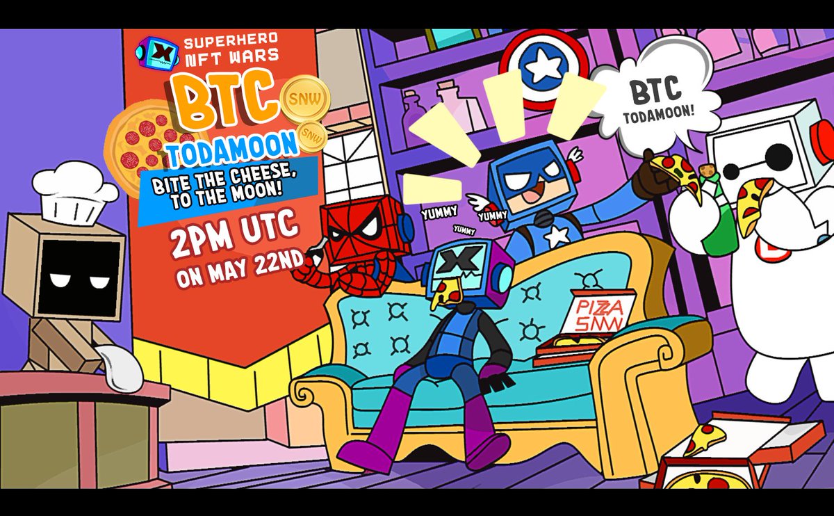 supernftwars's tweet photo. Heard tomorrow is #BitcoinPizzaDay 🍕 🍕🍕

So Let's Bite the Cheese, To the Moon! 🚀🚀🚀
#BTC #ToDaMoon 🌕🧑🏽‍🚀

Let's celebrate and win some #rewards 🔥😍

Rules and #gleam link in the thread below 🧵👇🏽
#BitcoinPizzaDay2022 #PizzaDay #Bitcoin https://t.co/HPh76HyNhz