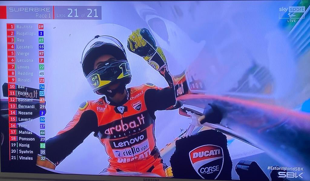 So happy for Alvaro performance. Sure he had a very fast bike but the whole race he was so clever! Many compliments to Alvaro and the whole Aruba Ducati world Superbike team.