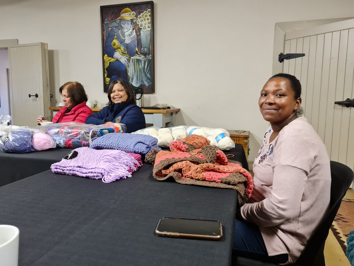 Wendy23453876's tweet photo. Our first pilot crochet knitting class, for farmworker women in Wellington came to end today. The women gained the skill of knitting, crocheting & enterpreneurship. We look for to the next chapter,Diemersfontein Thokozani team. #Diemersfonteinwines #witu_za #NAMC #dalrrd #WCDOA https://t.co/StmyzMrQs0