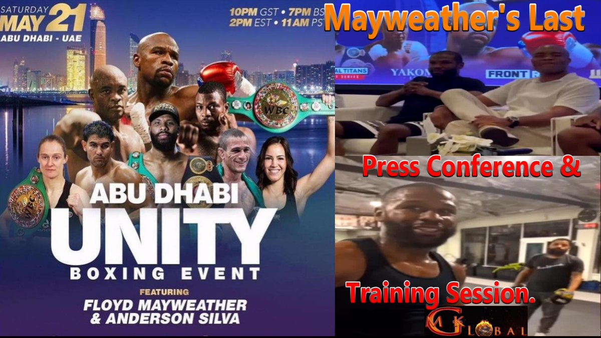 MmaGobalKombat's tweet photo. Return of "Floyd Mayweather" vs Don Moore, Anderson Silva vs Bruno Macha... https://t.co/XCdHiUFGFL via @YouTube #Boxing, #FloydMayweather, #Mma, #AndersonSilva, #DonMoore, #AbuDhabi, #BrunoMachado, #MmaGlobalKombat, #MayMayhem, #FightWeek #MmaGlobalKombatMedia#MayweatherMoore https://t.co/JTRHW1GRzH