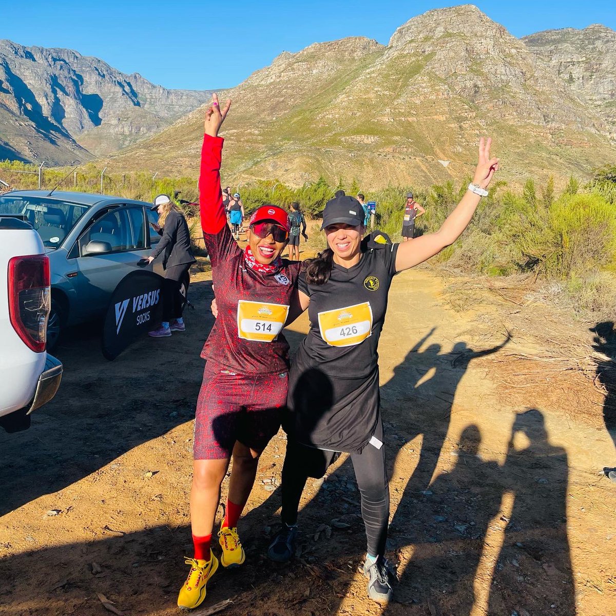 Devandy10's tweet photo. We visited Franschoek trails this morning, it was magnificent and scenic…loved it 👌🏽🙌🏽💪🏽❤️

#IPaintedMyRun
#RunningWithTumiSole 
#VersusRunParty
#Garminsa
#asicsza
Dynamite 👸🏽 https://t.co/zlkbuy2sjI