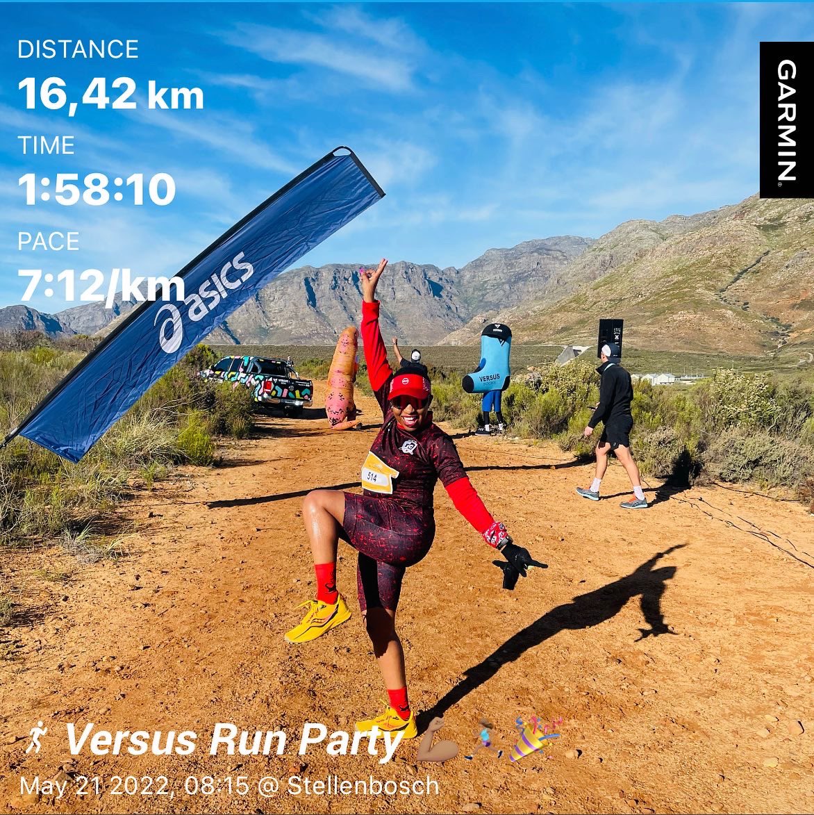 Devandy10's tweet photo. We visited Franschoek trails this morning, it was magnificent and scenic…loved it 👌🏽🙌🏽💪🏽❤️

#IPaintedMyRun
#RunningWithTumiSole 
#VersusRunParty
#Garminsa
#asicsza
Dynamite 👸🏽 https://t.co/zlkbuy2sjI
