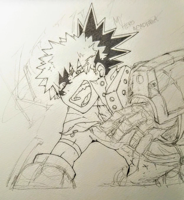 聞いて…2年前ほぼ同じ構図でかっちゃん生誕絵描いてた… 