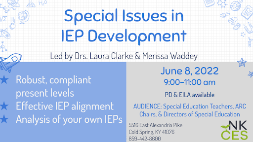 Let’s tackle the tough topics in IEP development!  Join us 6/8 from 9-11am in person as we develop robust present levels, align IEPs effectively, &amp; evaluate your own IEPs! 
Save your seat: conta.cc/3w3j9WO
#ConnectGrowServe