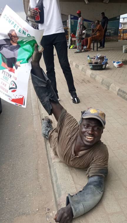Picture of the day... Can we get him a Wheelchair? #1MillionMarch4PeterObi