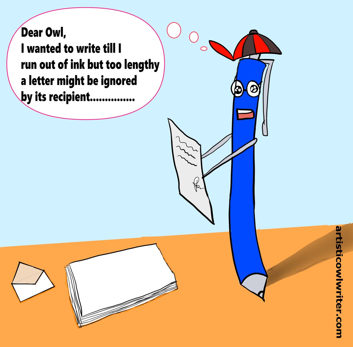 ArtisticOwlWrit's tweet image. Because of Owl, Pen&apos;s reputation is in tatters! 😂😂 Now Pen is writing to Owl. Read-
(&apos;THE PORTRAIT OF THE PEN AS A WEAPON&apos;)
Link- artisticowlwriter.com/the-portrait-o…

#blog #blogging #funblog  #art #digitalart #artistontwitter #creativewriting #humour #writersontwitter #portraitofthe