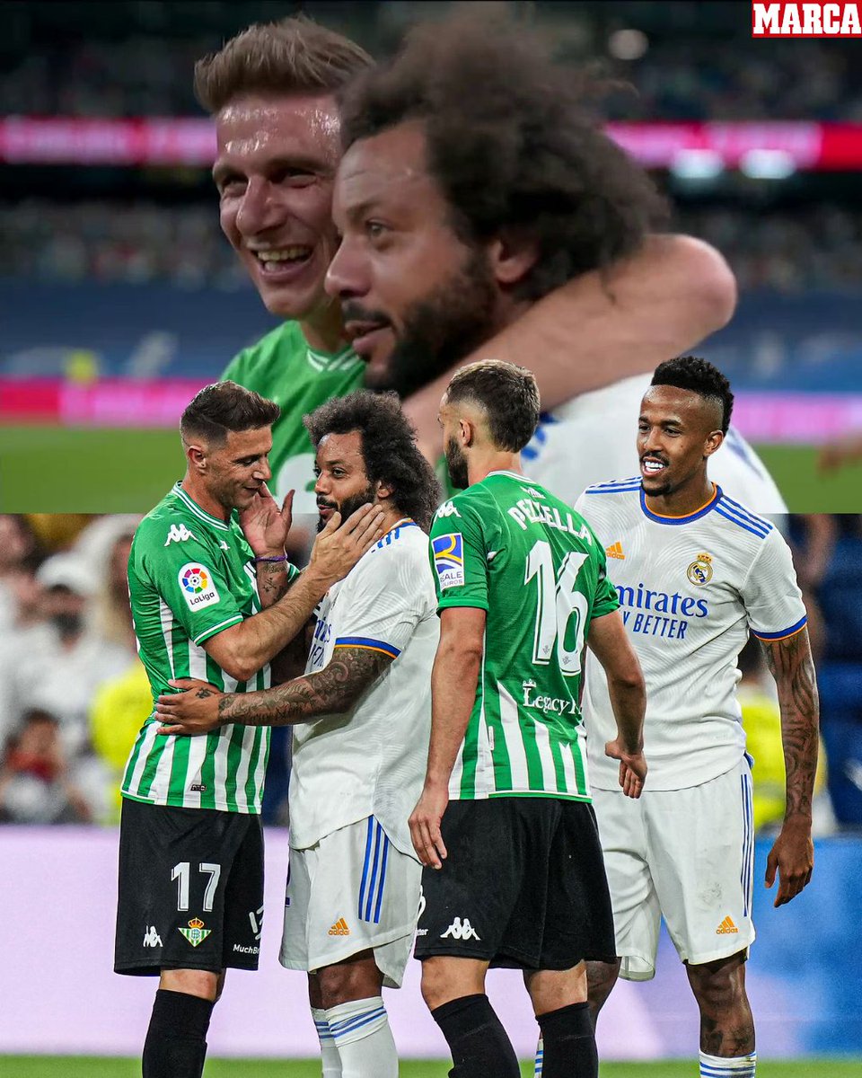 marca's tweet photo. 🔝🔝🔝 El segundo jugador con más partidos en @LaLiga y el que más títulos ha ganado en la historia del @realmadrid 

🫂 𝐃𝐨𝐬 𝐥𝐞𝐲𝐞𝐧𝐝𝐚𝐬 𝐝𝐞 𝐧𝐮𝐞𝐬𝐭𝐫𝐨 𝐟𝐮́𝐭𝐛𝐨𝐥: @joaquinarte &amp; @MarceloM12 😍 https://t.co/lehuCCtO9D