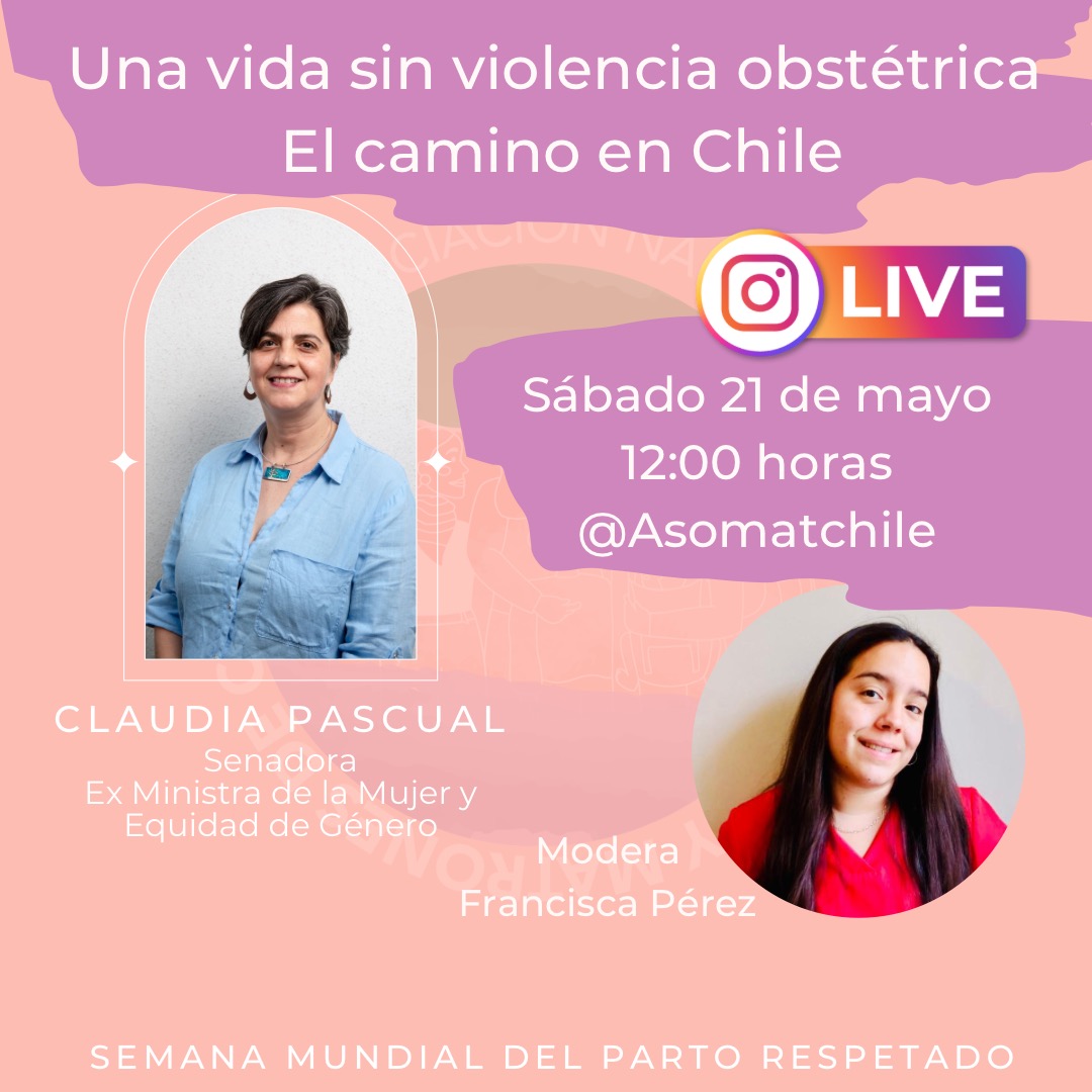 Claupascualgrau's tweet photo. Hoy sábado 21 de mayo a las 12:00 estaré junto a #FranciscaPerez de @AsomatChile conversando sobre la Violencia Obstretica y el derecho a un #PartoRespetado.

👇👇 https://t.co/7fM970fqz1