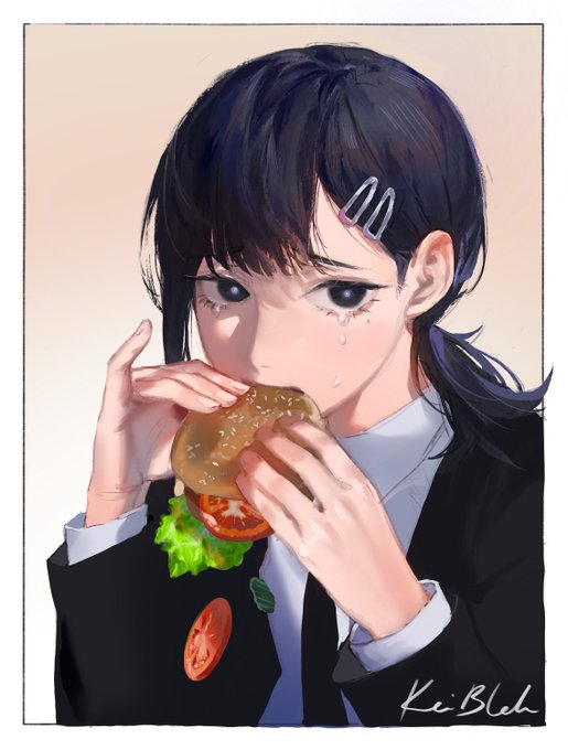 「黒髪 ハンバーガー」のTwitter画像/イラスト(人気順)