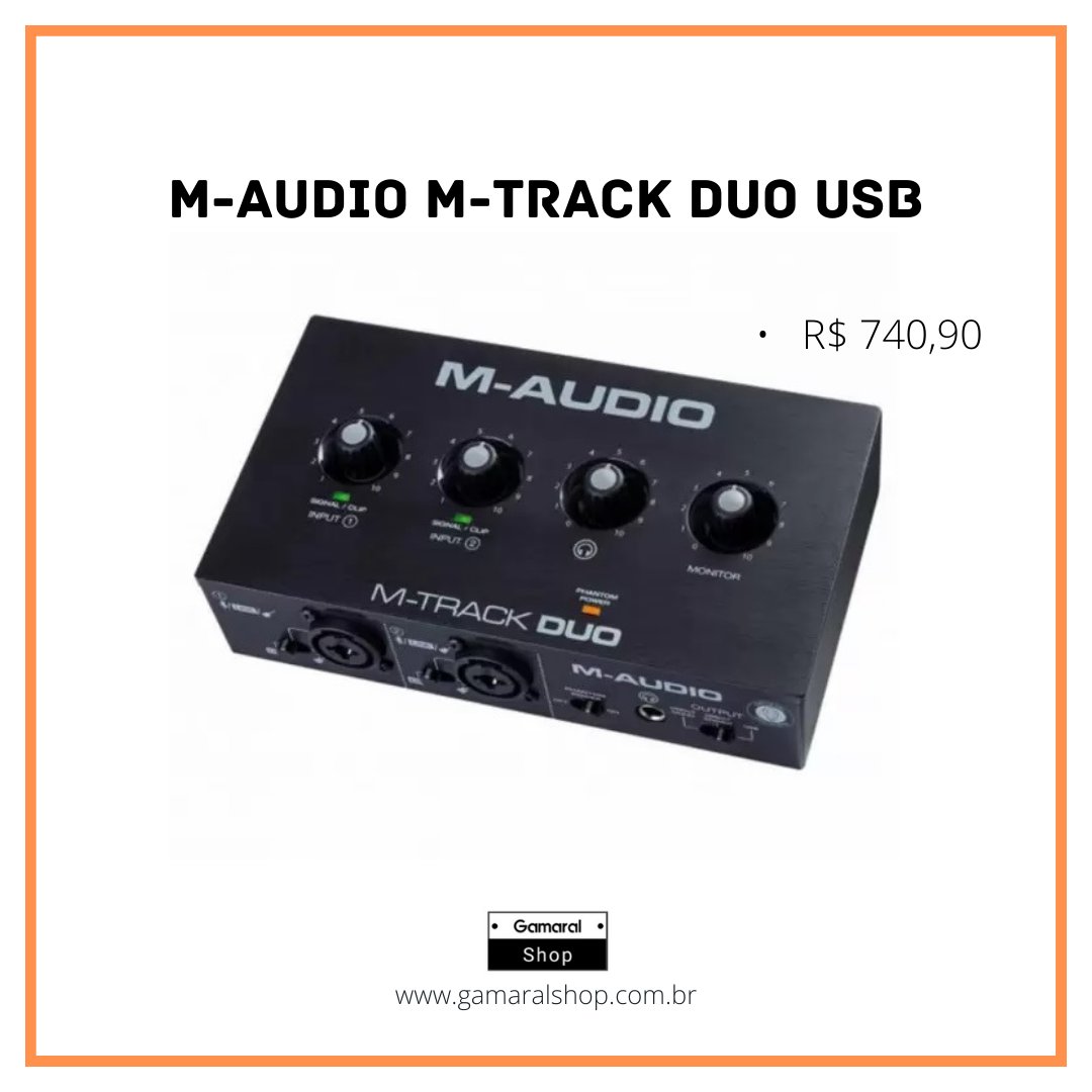 GamaralShop's tweet photo. O M-Track Duo é a melhor e mais portátil interface de gravação de sua classe. Ele oferece resolução de áudio de 48 kHz em um formato compacto e fácil de usar, ideal para criar música em qualquer dispositivo Mac, PC ou iOS. #gamaralshop #studiosolutions #interfaceaudio #maudio https://t.co/XEvYmqTDwf