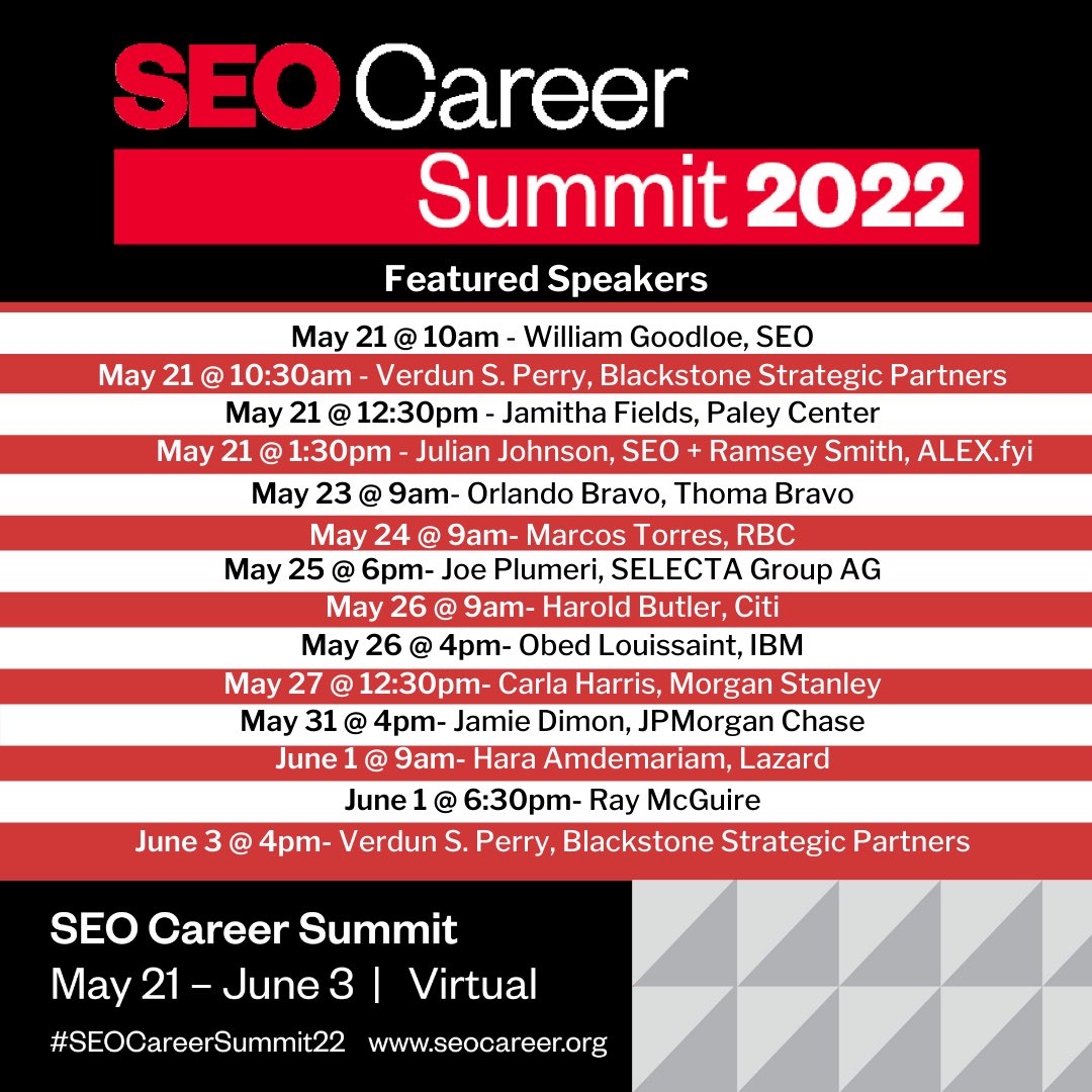 SEOCAREERPROG's tweet image. Today we’re kicking off #SEOCareerSummit with executives and keynote speakers. Did you check out the event schedule yet?
