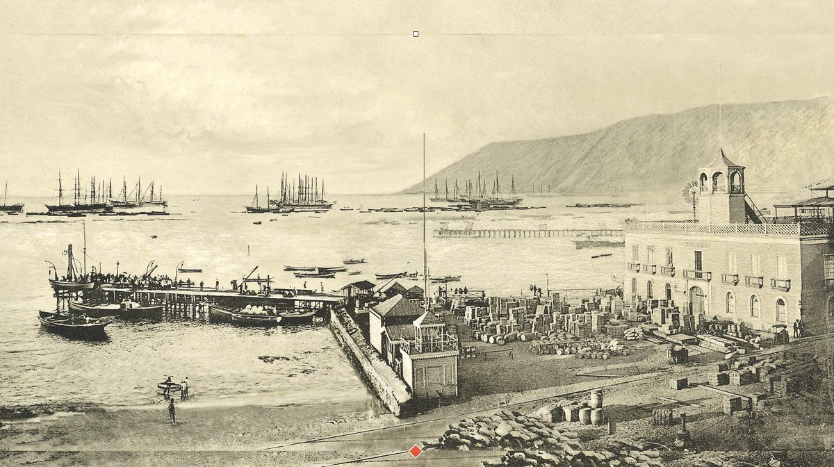 texidozlatar's tweet photo. @museo_esmeralda @lub_upc @ETSABarcelona @MundoFAU_uchile @uchile @aivp_net @AOA_Chile @PuertoCiudades @CChC_Iquique @Zofri_SA @IquiqueDeTodos Este fue el muelle fiscal donde desembarcan el cuerpo de Prat después del Combate de Iquique en 1879. Hoy se encuentra bajo rellenos que generaron la costanera y conexión a la Isla Serrano,a inicios del siglo XX. Parte de nuestra reciente investigación FAU @uchile @FondosCultura. https://t.co/RvnQSiMHcZ