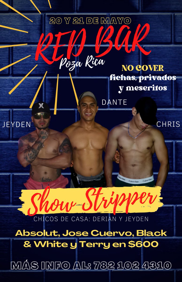 Los esperamos con stripper xxx y meseritos jaladores... Abrimos a las 10.