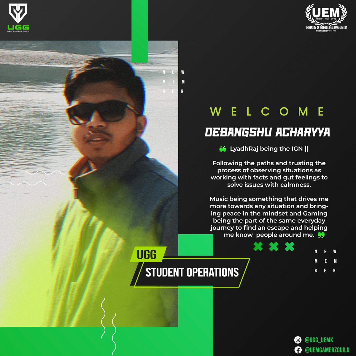 ugg_uemk's tweet photo. A good manager finds satisfaction in helping others be productive, and not only by being the most productive person in the room. We at UGG, present such a member from the students operations team, Debangshu Acharyya 

#gaming #pcgaming #instagaming #retrogaming
 #gamingmemes https://t.co/gkMhgzgmpM