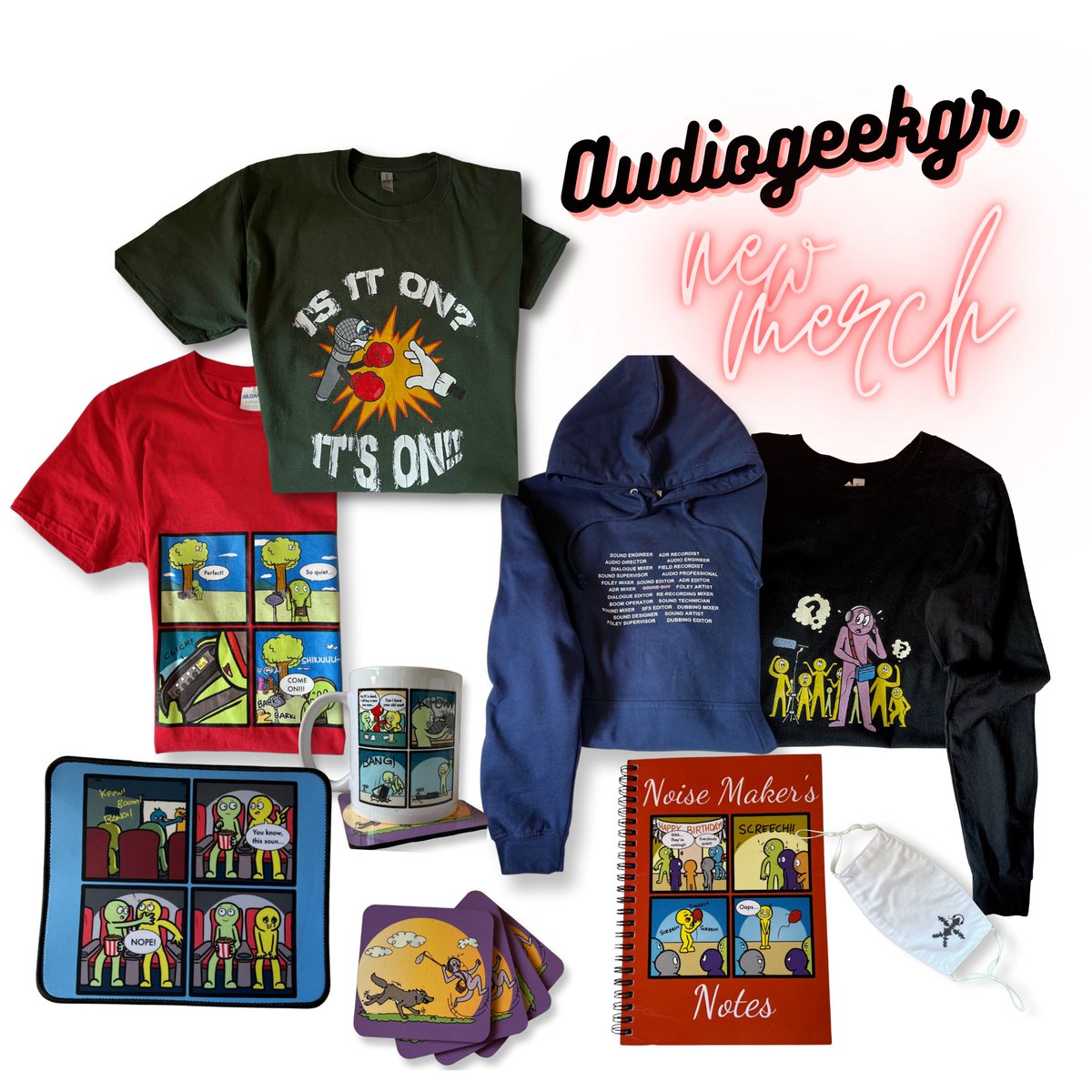 AudioGeekgr's tweet photo. My etsy store is live!!! I'm super excited and I hope you see yourselves in the designs or at least they make you laugh! 
https://t.co/Y4nXPRzB7n

#audio #soundeditor #sounddesigner #audioengineer #foleyartist #audioprofesional #soundengineer #sfx #boomoperator #soundmixer https://t.co/QHY9g5bQM0