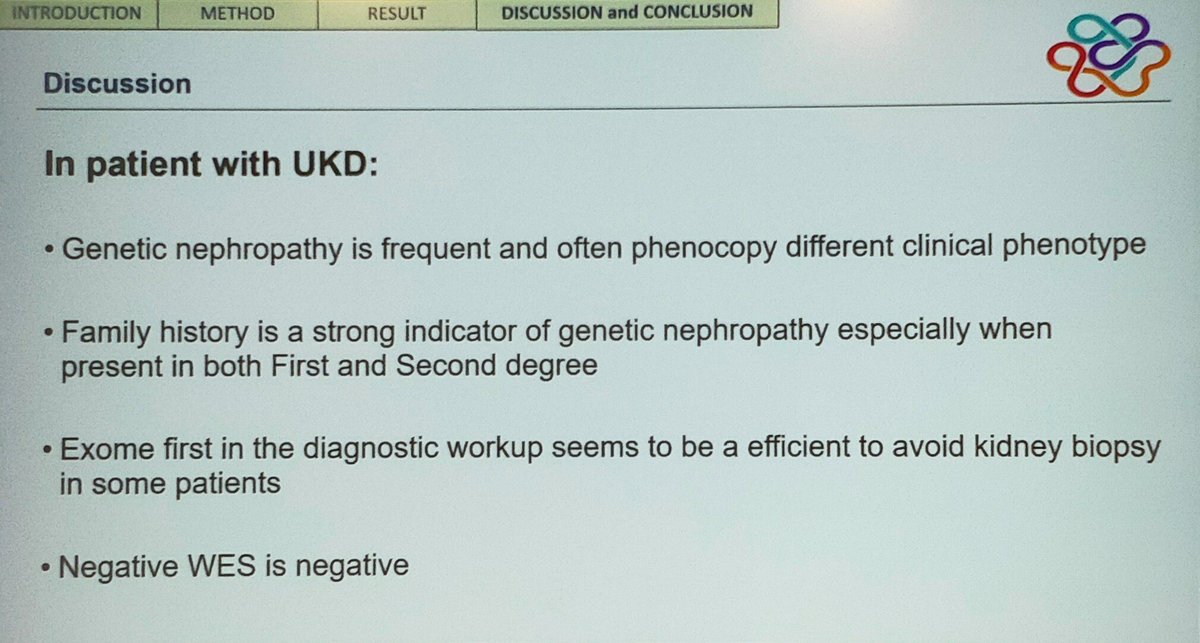 ERAkidney's tweet image. Genetic nephropathies are frequent and phenocopy different clinical phenotypes 
WES may represent a more reasonable and cost-effectice approach compared to Gene panels
#GENera22 #FCera22 #ERA22