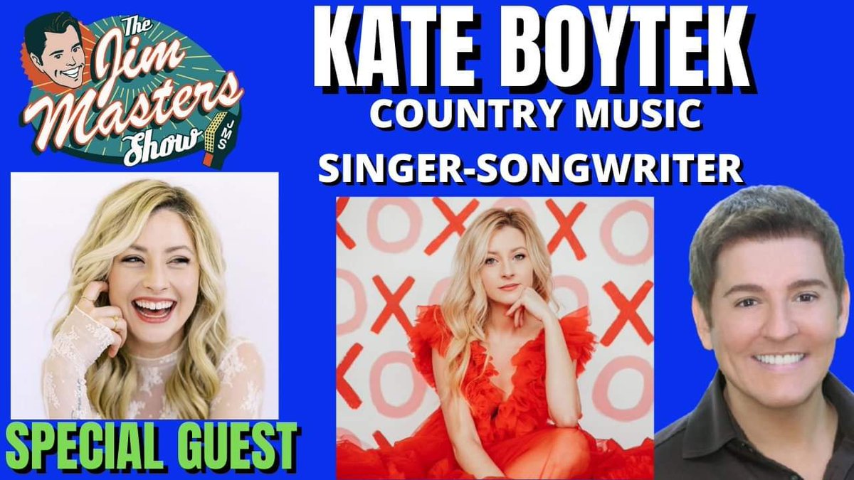 JimMastersTV's tweet photo. Rising Country Music Star, #singersongwriter Kate Boytek is my special guest today on The Jim Masters Show LIVE! 7pm ET 4pm PT. Watch here: https://t.co/IOGazkz6ei. Join us! #thejimmastersshow #jimmasterstv #LIVE #kateboytek #countrymusic #nashville #singer https://t.co/AJIOIIFXSe