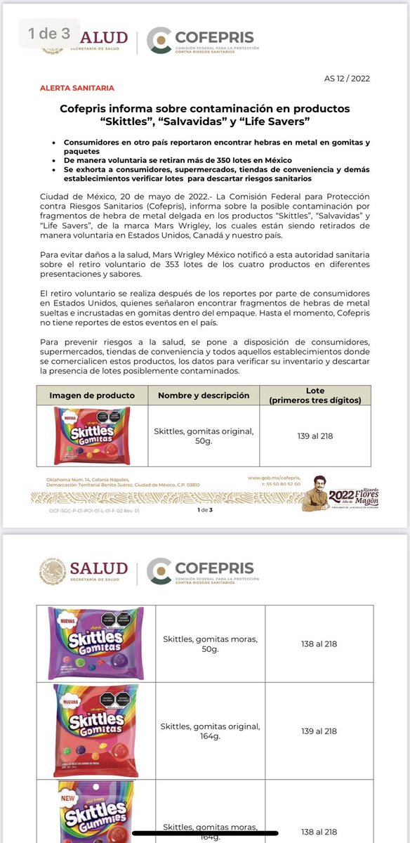 DraKarenRosale1's tweet photo. Alerta Sanitaria COFEPRIS https://t.co/zzbJJbAtY1