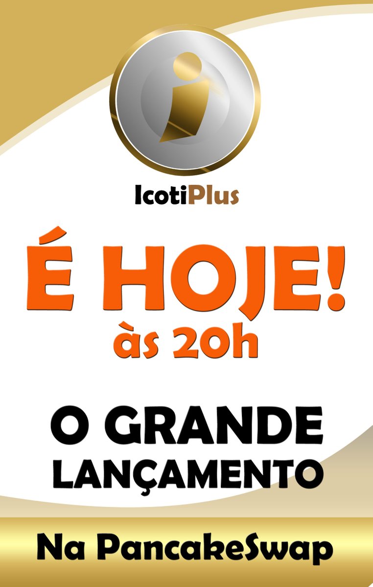 iCotiofc's tweet photo. É hoje o lançamento, às 20h, na PacakeSwap!!!

#Coinbase #CoinMarketCapConference #Binance #Trustwallet #shibainu #coinbasewallet #Trustwallet #PooCoin #Metamask https://t.co/UE04vhvGA7