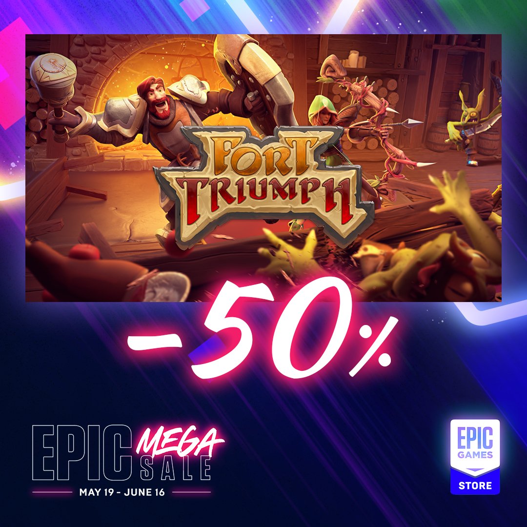 Adventurers! ⚔️ Per royal decree, Fort Triumph is now 50% off on the Epic Games Store. Take advantage of the deal before June 16 and set off on a magical quest today!
