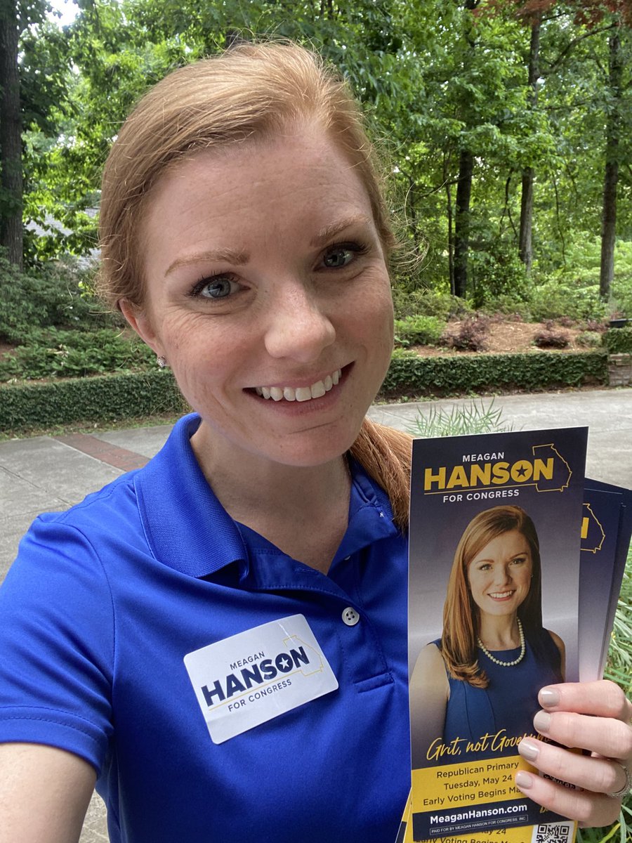 Meagan_M_Hanson's tweet photo. While the boys bickering over who has lived in the district the *shortest* length of time, I’m out meeting my (long-time) #CD6 neighbors. 

This is why you don’t send a boy to do a woman’s job. #gapol https://t.co/mV6zNjz6GW