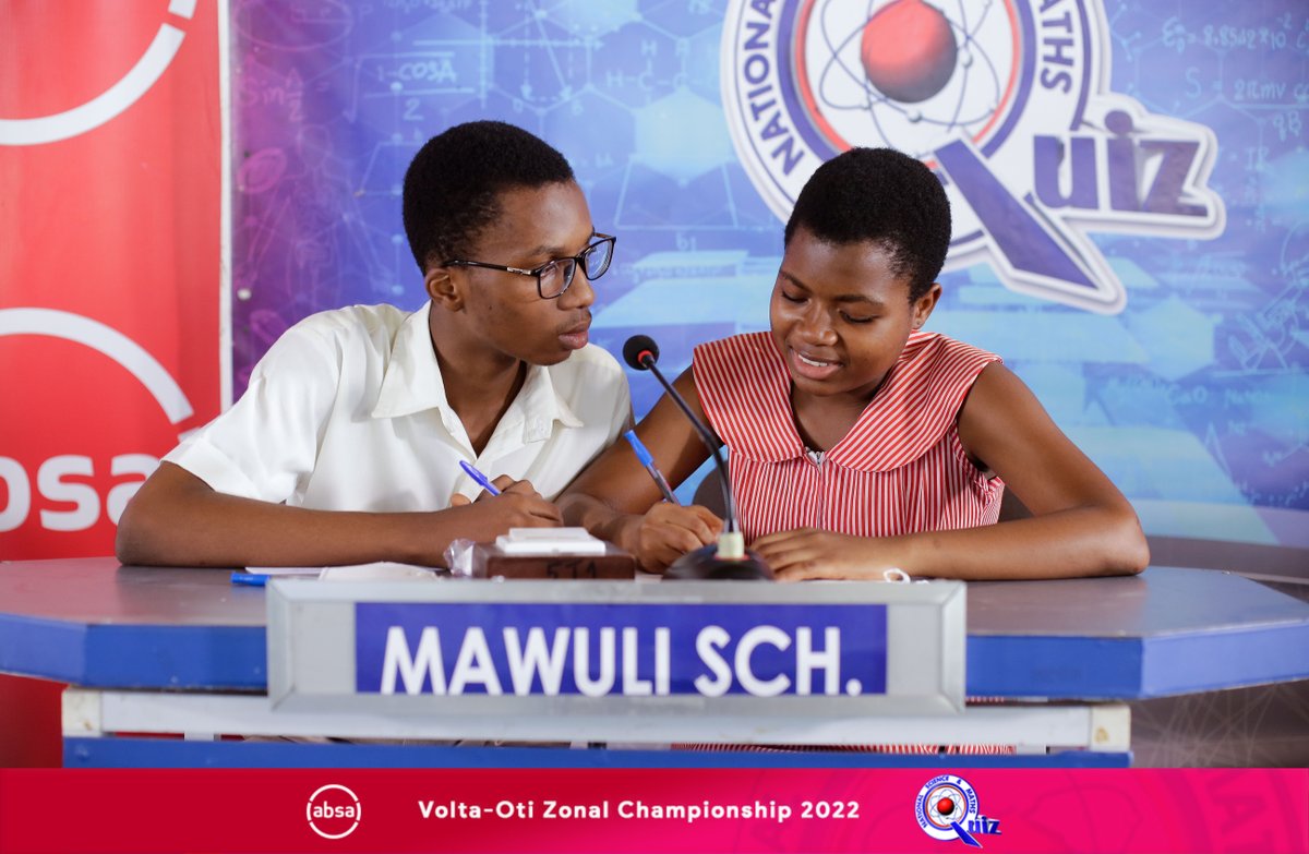 NSMQGhana's tweet photo. Volta-Oti Zonal Championship - Finale

End of Round 1

Mawuli School: 20pts
Sonrise Christian High School: 17pts
Bishop Herman College: 16pts

@AbsaGhana 

#AbsaZonalChamps #NSMQ2022 #Primetime https://t.co/oSjY9pombP