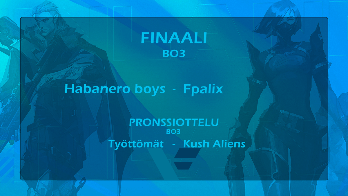 🔥 NYT OLLAAN EDETTY FINAALEIHIN!
💎 Finaalissa toisensa kohtaavat Habanero boys ja Fpalix!
Striimi ottelusta kanavalla twitch.tv/valorant_fi