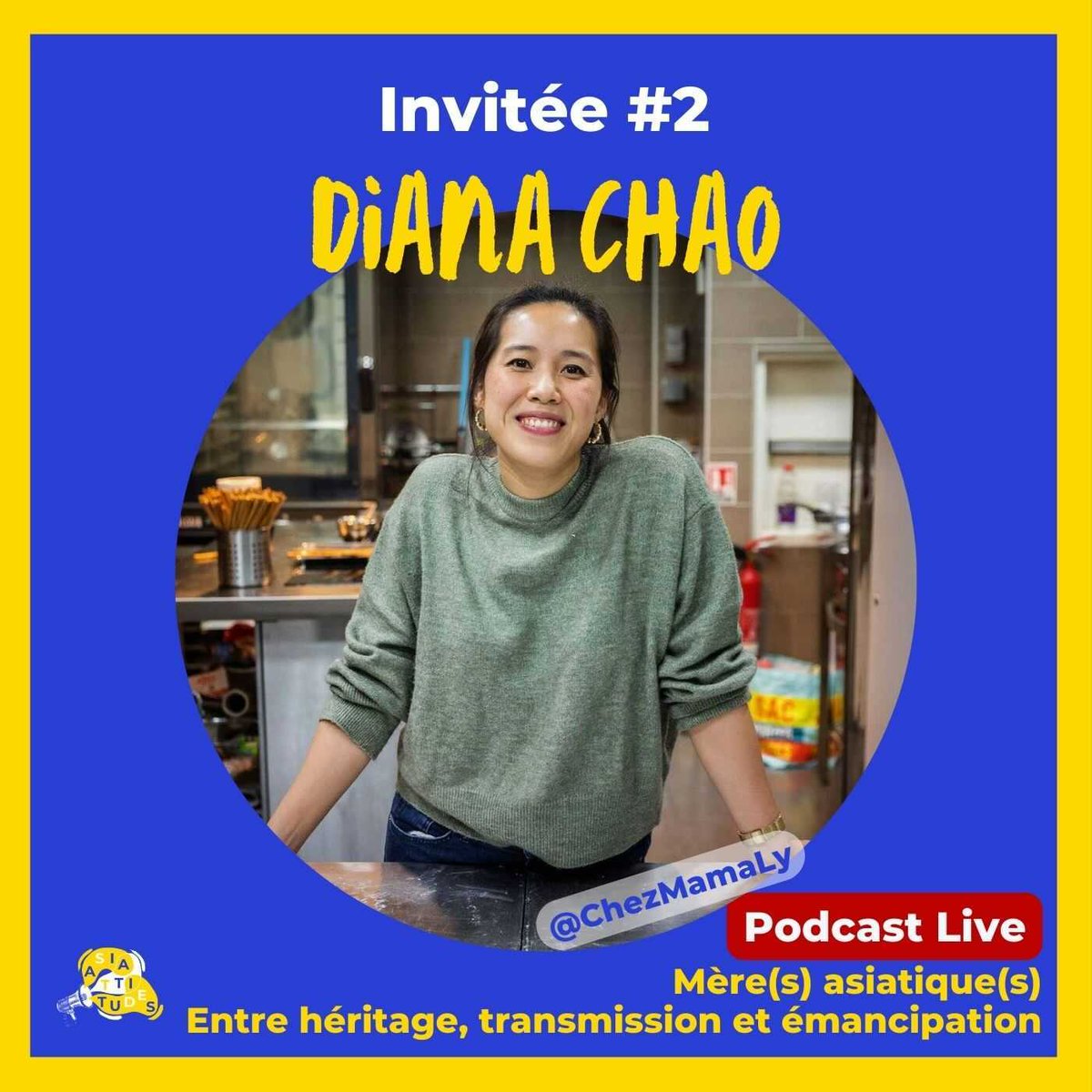 J-1 de notre table ronde et je vous présente notre 2nde invitée : Diana Chao, créatrice de la chaîne YouTube Chez Mama Ly, qui rend hommage à sa maman et aux plats asiatiques qu'elle cuisinait et que Diana transmet à son tour via ses ateliers culinaires.