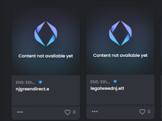 DeanLMillerPGA's tweet photo. ive got my ens domains for legal weed in NJ. 4.2 eth if you want them #legalweed #NJ #Greendirect https://t.co/IPVEvqJZ3E