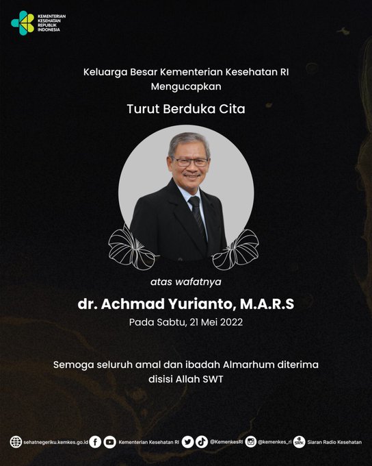 Juru Bicara Covid 19 Dr Achmad Yurianto Meninggal Dunia