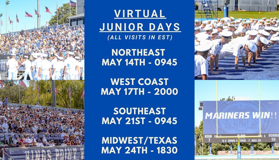 Thank you to <a href="/CoachKikel/">James Kikel</a> and <a href="/CoachCroall/">Jameson Croall</a> for the invite to Virtual Junior Day.  I enjoyed learning more about <a href="/USMMAFootball/">USMMA Football</a> and <a href="/UsmmaO/">USMMA Official</a>.