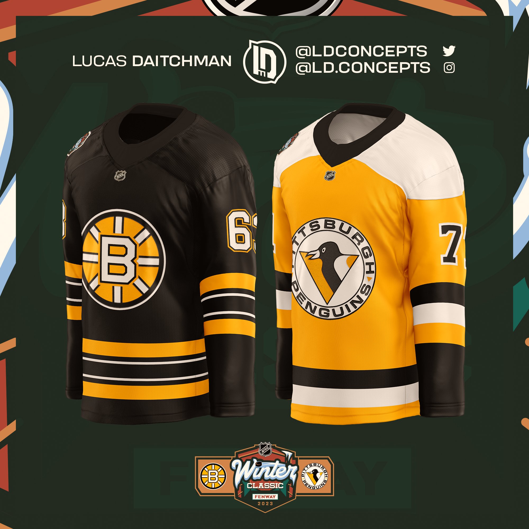 NHL Boston Bruins Winter Classic 2023 Concept